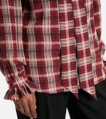 Blouse en soie à carreaux | Saint Laurent
