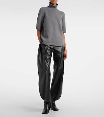 High-Rise-Hose aus Leder | Alaïa