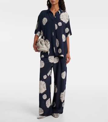 Isola silk crêpe straight pants | Asceno