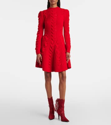 Cable-knit wool and cashmere minidress | McQueen