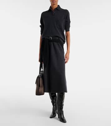 Wool and cashmere midi skirt | Jardin des Orangers