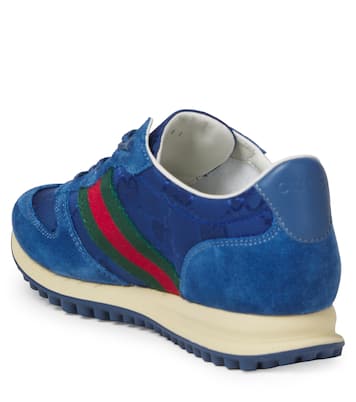 Sneakers Web Stripe GG aus Canvas und Veloursleder | Gucci Kids