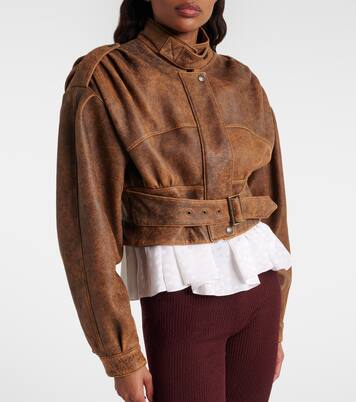 Cropped leather biker jacket | Chloé