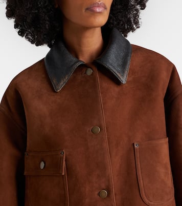 Feldjacke aus Veloursleder mit Leder | Prada