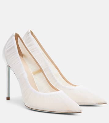 Voile 105 satin-trimmed tulle pumps | Aquazzura