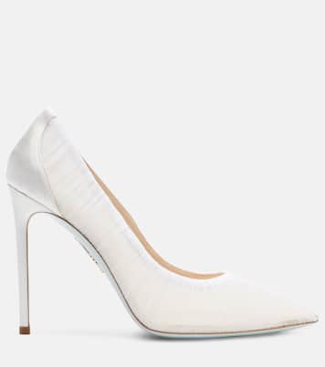 Voile 105 satin-trimmed tulle pumps | Aquazzura