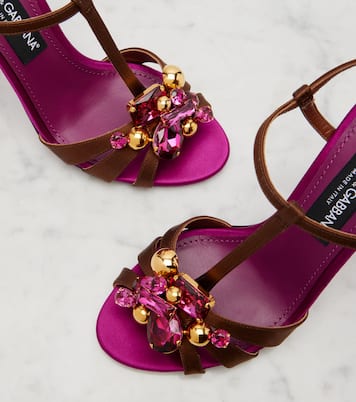 Keira 2.0 embellished satin sandals | Dolce&Gabbana