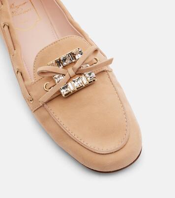 Boat Strass embellished suede boat shoes | Roger Vivier