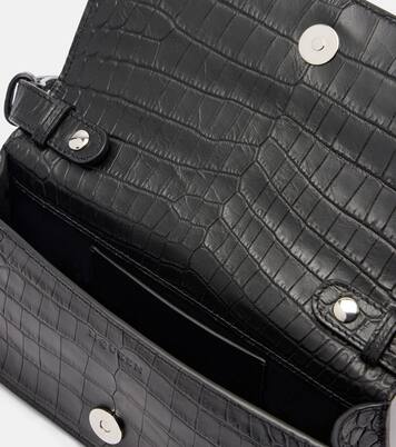 Jewelled Small croc-effect leather shoulder bag | McQueen