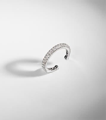 Ear cuff Jumbo de oro blanco de 18 ct (750/1000) con diamantes | Shay Jewelry