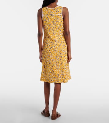 Floral cotton poplin midi dress | Miu Miu