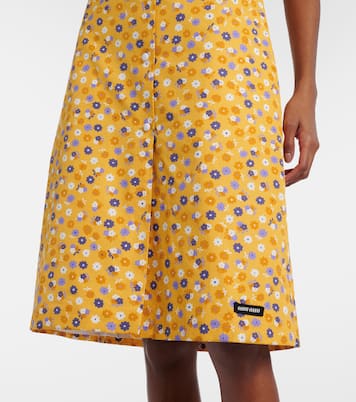 Floral cotton poplin midi dress | Miu Miu