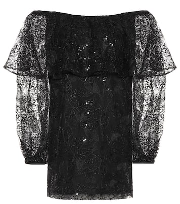 Lace off-the-shoulder minidress | Rotate