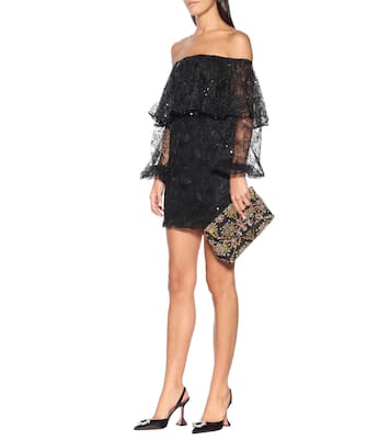 Lace off-the-shoulder minidress | Rotate