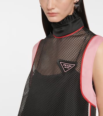 Minikleid aus Mesh und Seide | Prada