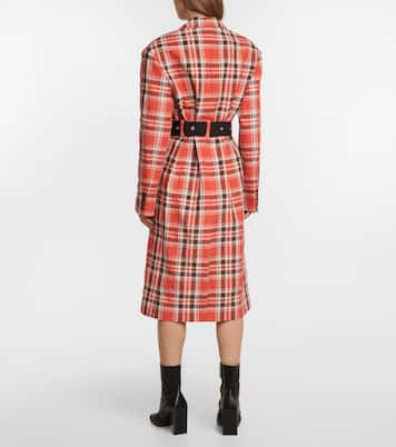 Abrigo a cuadros con cinturón | Acne Studios