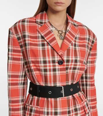 Abrigo a cuadros con cinturón | Acne Studios