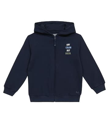 Felpa in cotone con zip e cappuccio | Il Gufo