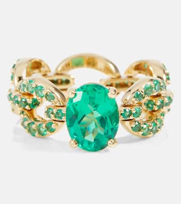 Bague Catena Petite or 18 ct et émeraudes | Nadine Aysoy