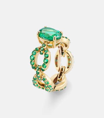 Ring Catena Petite aus 18kt Gelbgold mit Smaragden | Nadine Aysoy