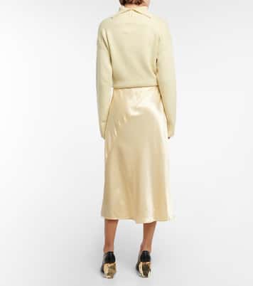 Falda midi de satén y tiro alto | Jil Sander