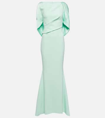 Caped crêpe gown | Safiyaa