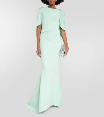 Caped crêpe gown | Safiyaa