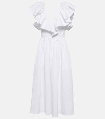 Abito midi in cotone con ruches | Chloé