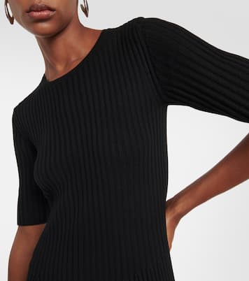 Abito midi in maglia a coste di lana | Joseph