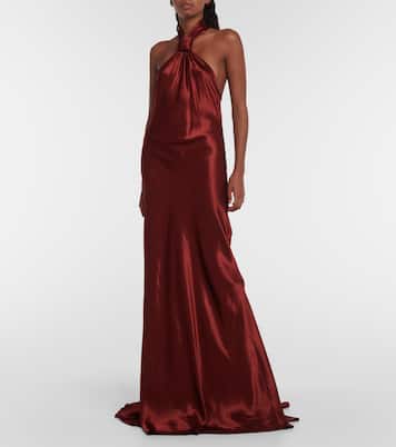 Halterneck satin gown  | Ann Demeulemeester