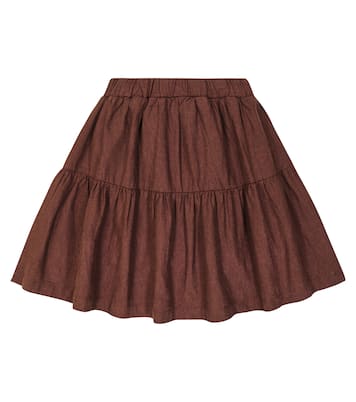 Ruffled linen and cotton-blend skirt | Jellymallow