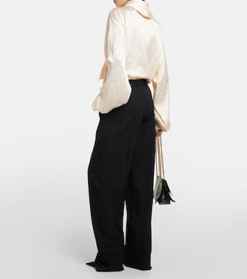 Pantaloni a gamba larga in lana | Balenciaga