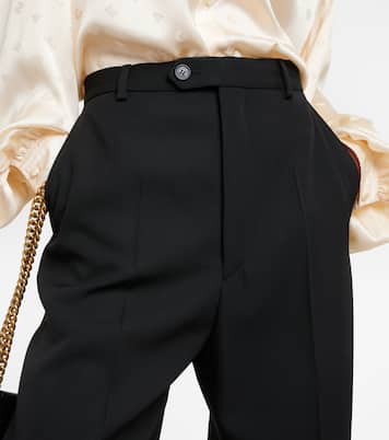 Pantaloni a gamba larga in lana | Balenciaga