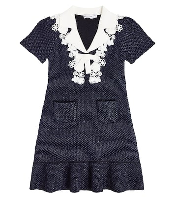 Kleid aus Strick mit Spitze | Self-Portrait Kids