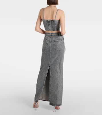 Embellished denim crop top | Rotate