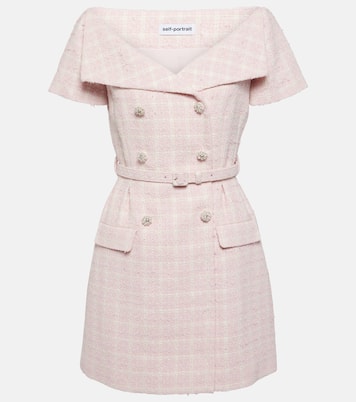 Checked bouclé minidress | Self-Portrait