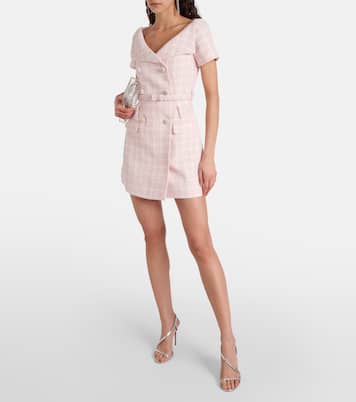 Checked bouclé minidress | Self-Portrait