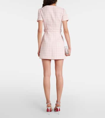 Checked bouclé minidress | Self-Portrait