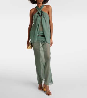Verziertes Maxikleid aus Seide | Christopher Esber