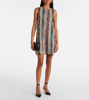 Vestido corto de lamé en zigzag | Missoni