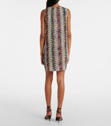 Vestido corto de lamé en zigzag | Missoni
