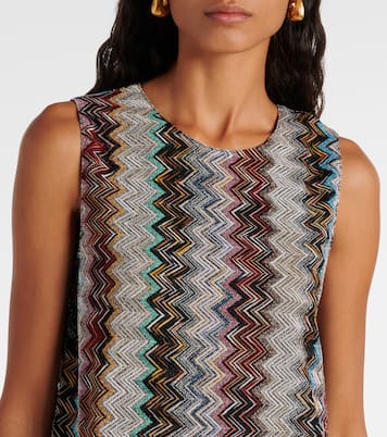 Vestido corto de lamé en zigzag | Missoni