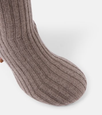 Bottes Veneda 95 en maille côtelée | Amina Muaddi
