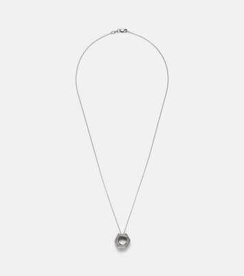 Collana Nut Pendant in oro bianco e argento sterling con diamanti neri | Ileana Makri