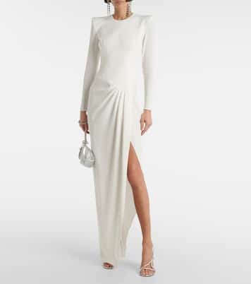 Asymmetric draped crêpe gown | Alex Perry