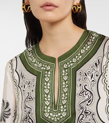 Bedruckter Kaftan aus Seiden-Twill | La DoubleJ