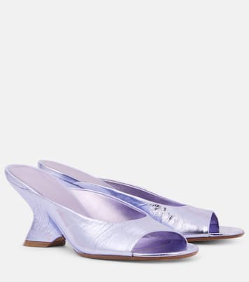 Mules in pelle metallizzata con zeppa | Dries Van Noten