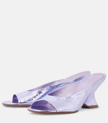 Mules in pelle metallizzata con zeppa | Dries Van Noten