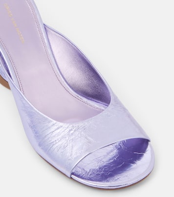 Mules in pelle metallizzata con zeppa | Dries Van Noten