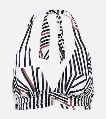 Alberta printed halterneck bikini top  | Max Mara